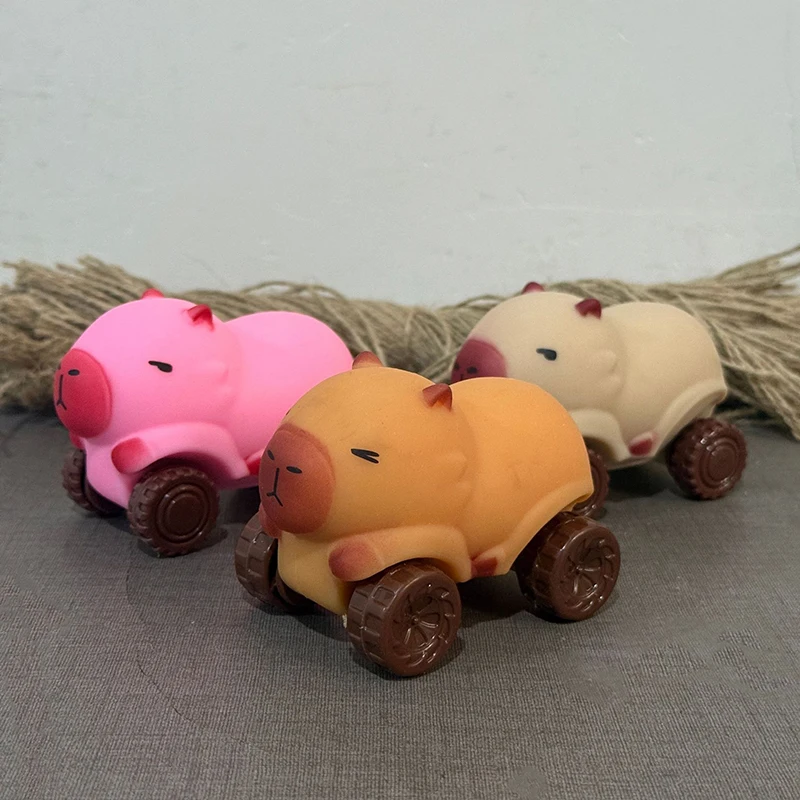 1PC Children's Gifts Decompression Capybara Stretching Car Unique Four Wheeled Stretchable And Playable Transformation Toy Cars