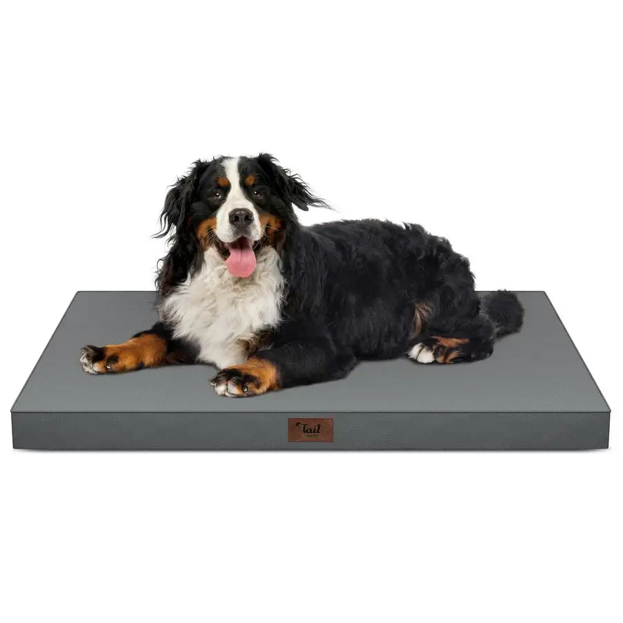 Extra Large Dog Crate Bed, XXL Waterproof Dog Bed for Giant Breeds Dogs, 47x29 Inch Orthopedic Egg Crate Foam Pet Mat with Remov