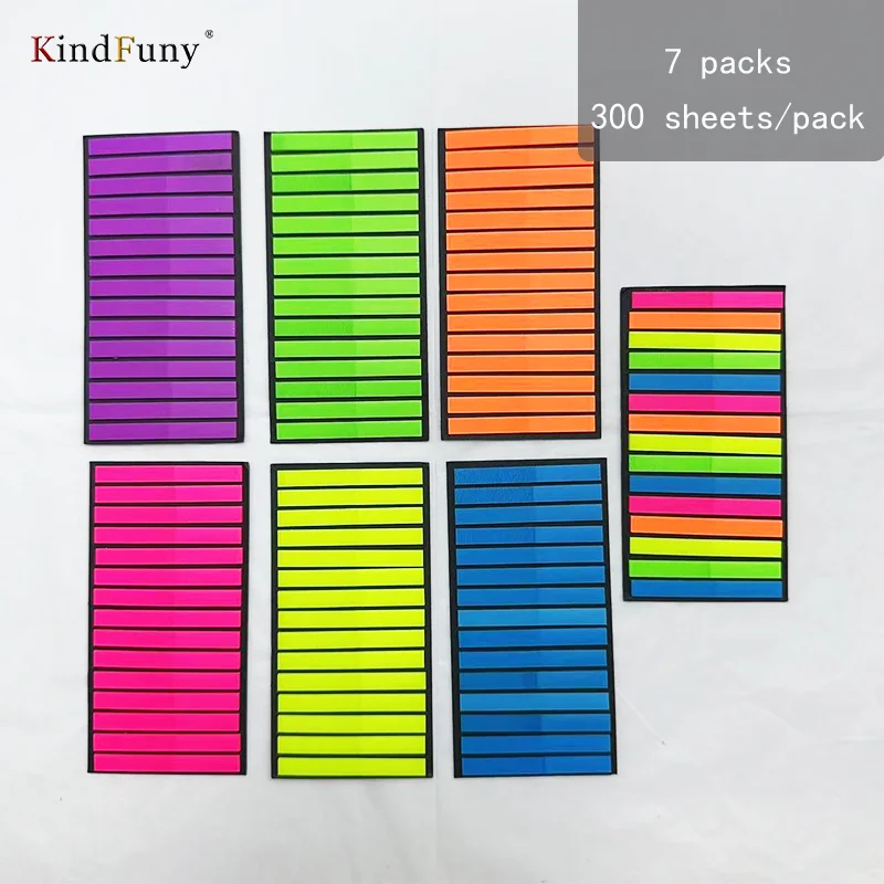 KindFuny 300 Sheets Transparent Sticky Notes Self- Adhesive BookMarkers Annotation Reading Book Clear Tab Kawaii Cute  Posted It