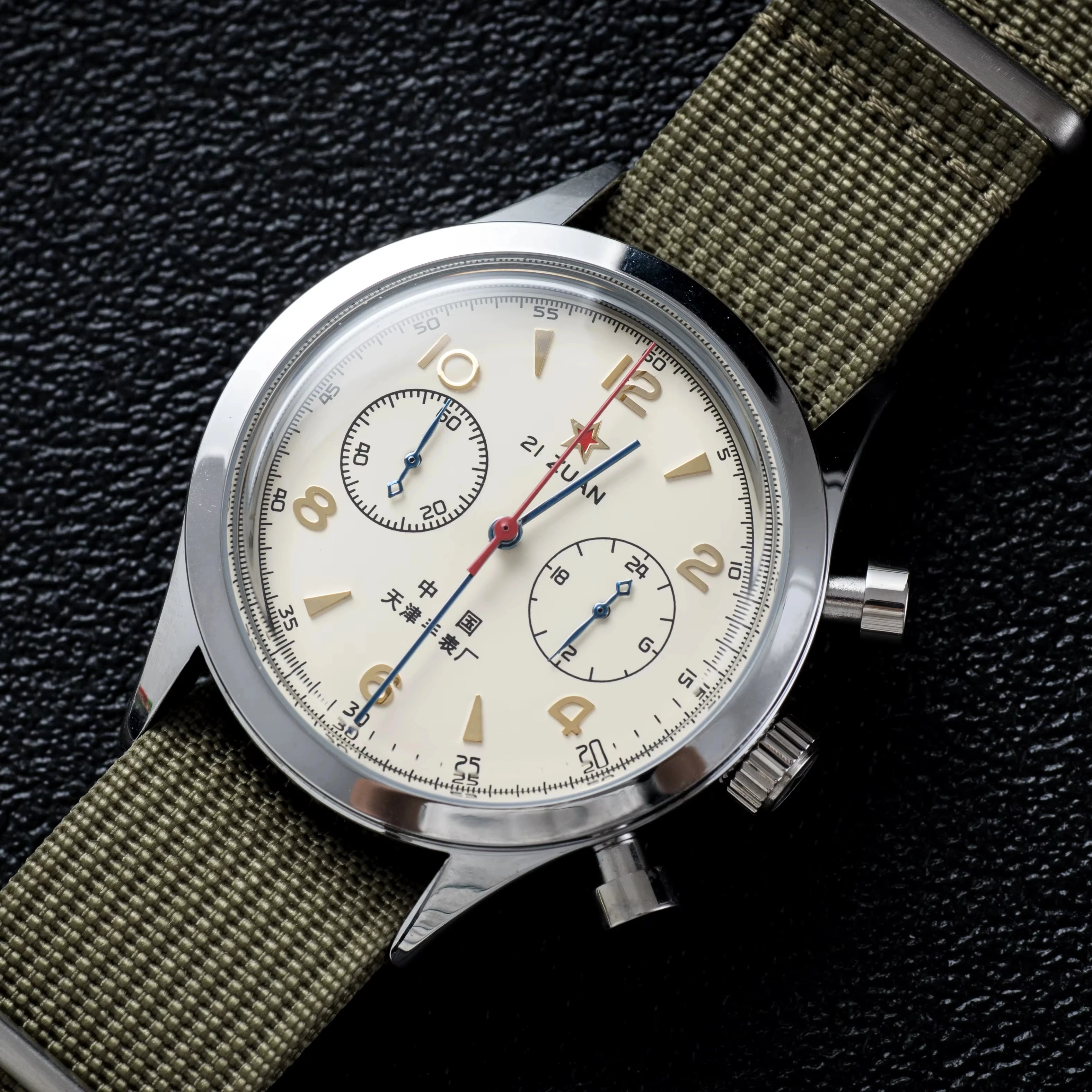 intage 1963 Pilot Wristwatch 40mm Waterproof Men's Quartz Chronograph Dress Watch
