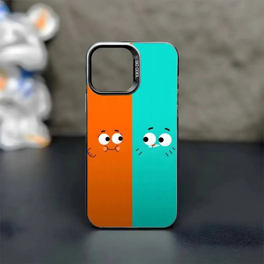 漫画A-アメイジングW-ワールドG-ガムボール iPhone17、16、15、14、13、12、11 Plus、Pro Max用スマホケース ブラックマット耐衝撃カバー