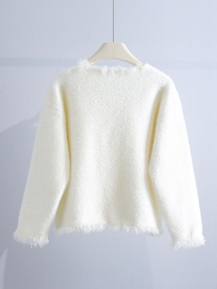 Chinese Style Sweater Coat Women Autumn and Winter Thickened 2024 New National Wind Plate Button Knitted Cardigan Tops