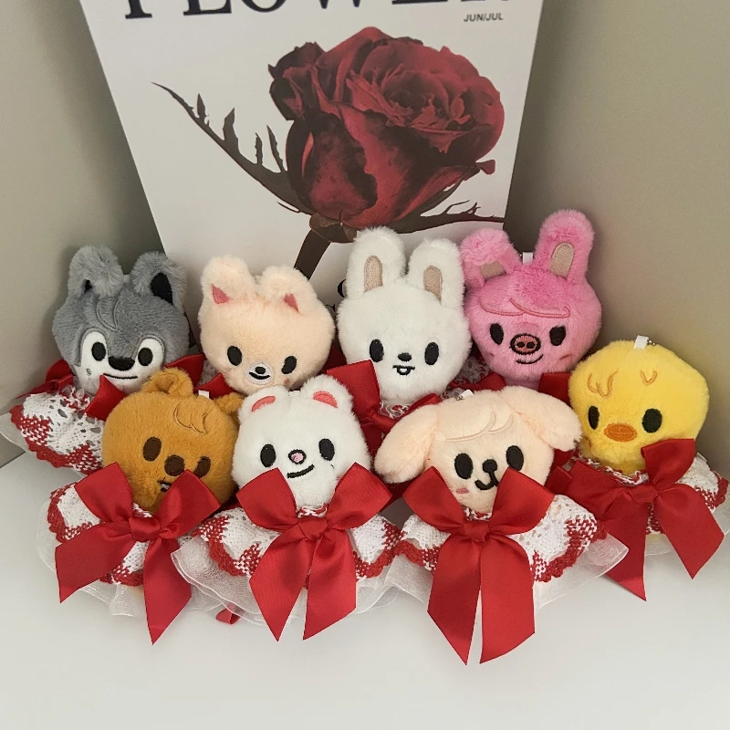 جديد SKZOO ألعاب من نسيج مخملي سلسلة مفاتيح من الكرتون لطيف الضالة الاطفال ألعاب من نسيج مخملي قلادة حقيبة ظهر صغيرة قلادة FM الطرفية هدية للأطفال