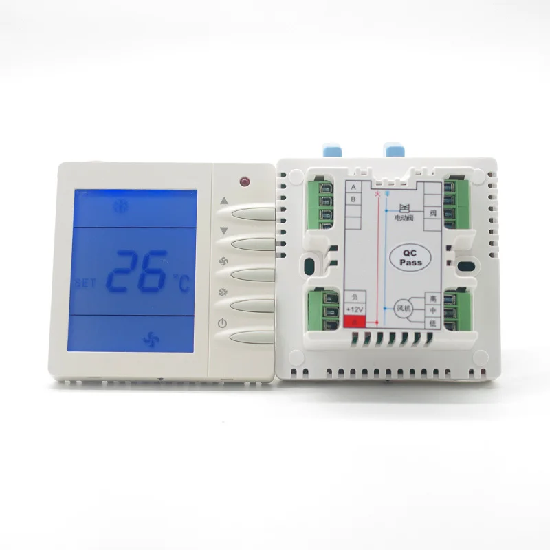 York APC-TMS2000/TMS2100-N Sistema idrico termostato aria condizionata centralizzata Controllo filo LCD pannello fan coil interruttore a tre velocità