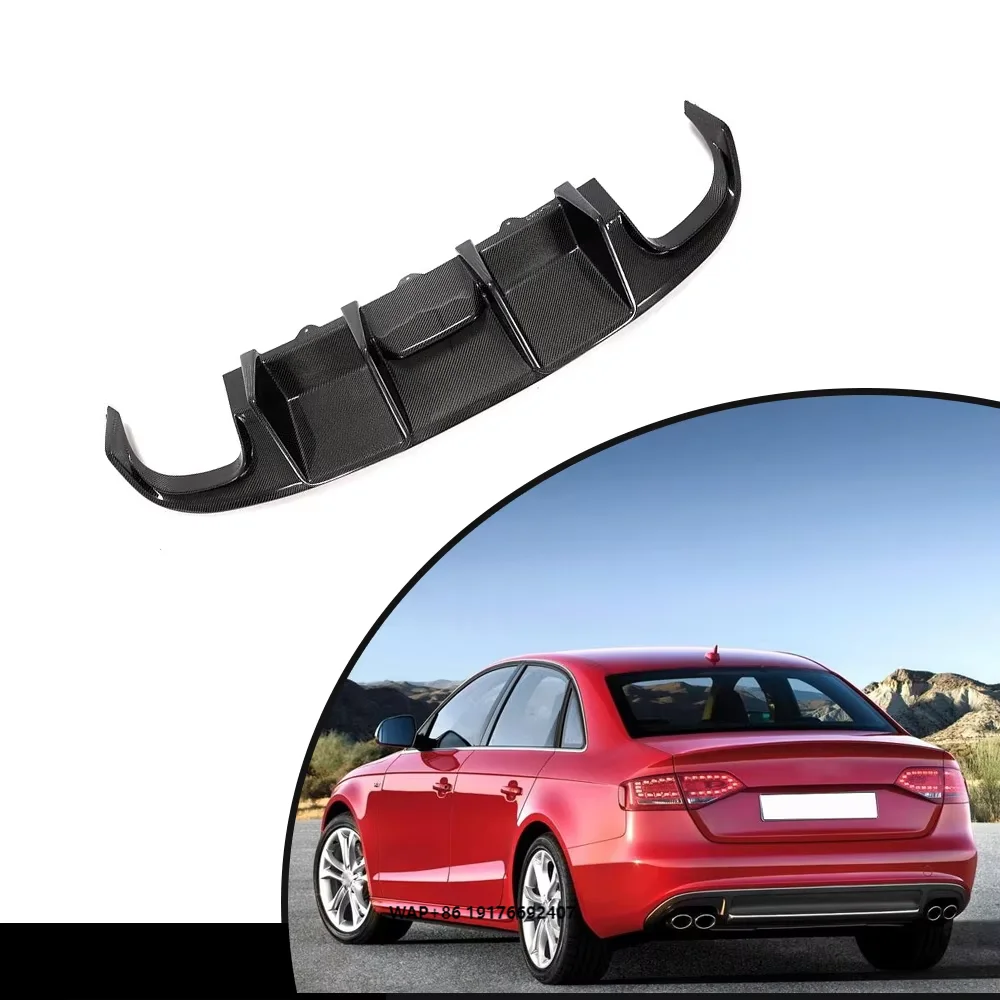 

car bumpers a4 Carbon Fiber Rear Bumper Lip Diffuser forAudi A4 S4 Sedan 2008 - 2012