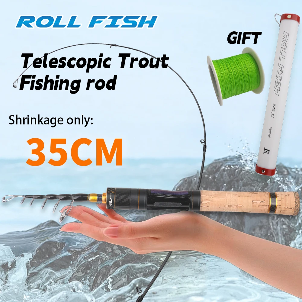 rolfish-伸縮式トラウトロッド-ul-アクション-トラベル-ポータブル-ストリーム-ルアーロッド-折りたたみ式デザイン-収納チューブ-100-メートル釣り糸