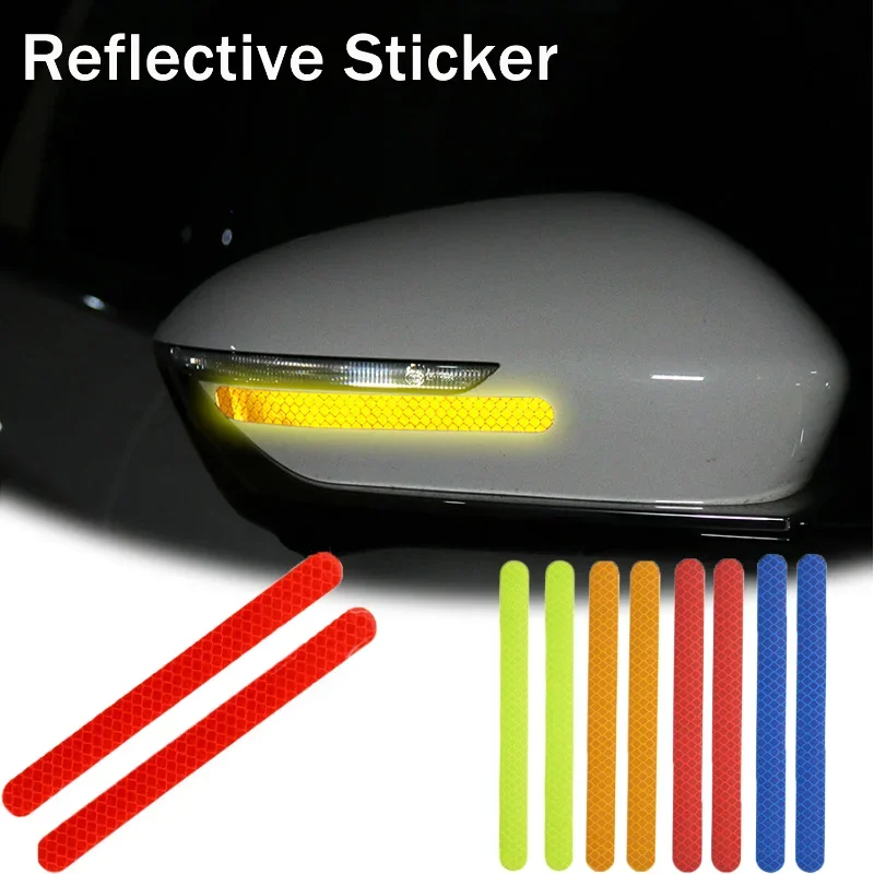 Car Rearview Reflective Strip Anti-collision Warning Stickers Reflector Tape Motorcycle Safety Warning Reflective Car Sticker