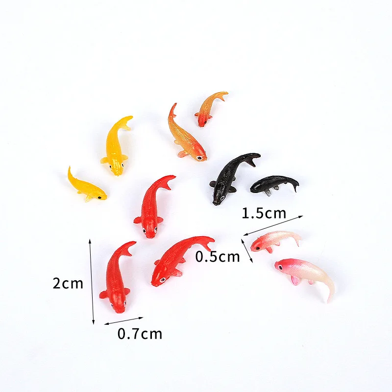 YeulionCraft 5 unids/set modelos de peces dorados de PVC suave Material de relleno epoxi cristal océano resina 3D Mini relleno de modelado de peces