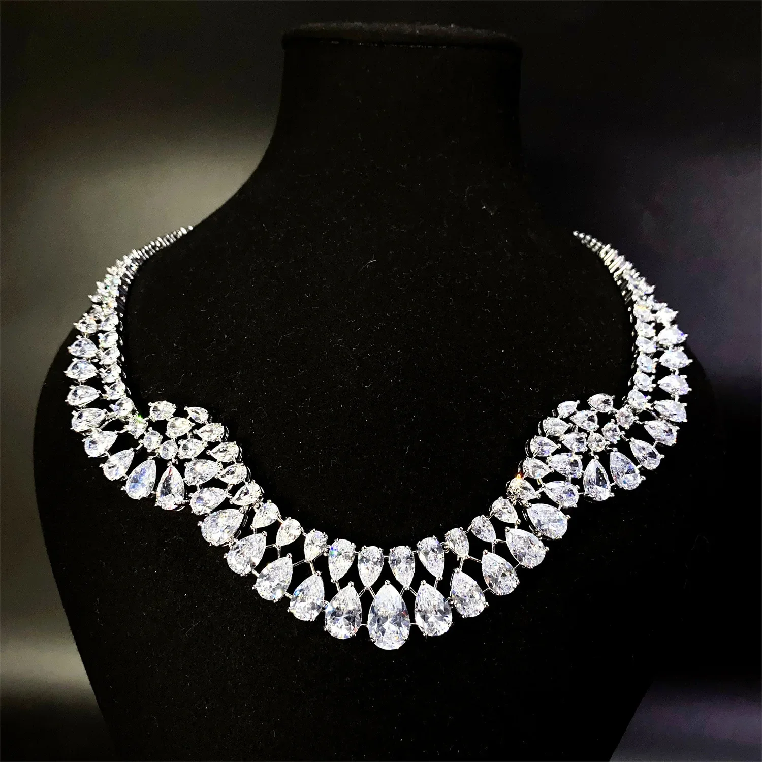 Geometric Design Fine Jewelry Sets for Women Wedding Necklace Exquisite Gorgeous Earrings Bridal 2024