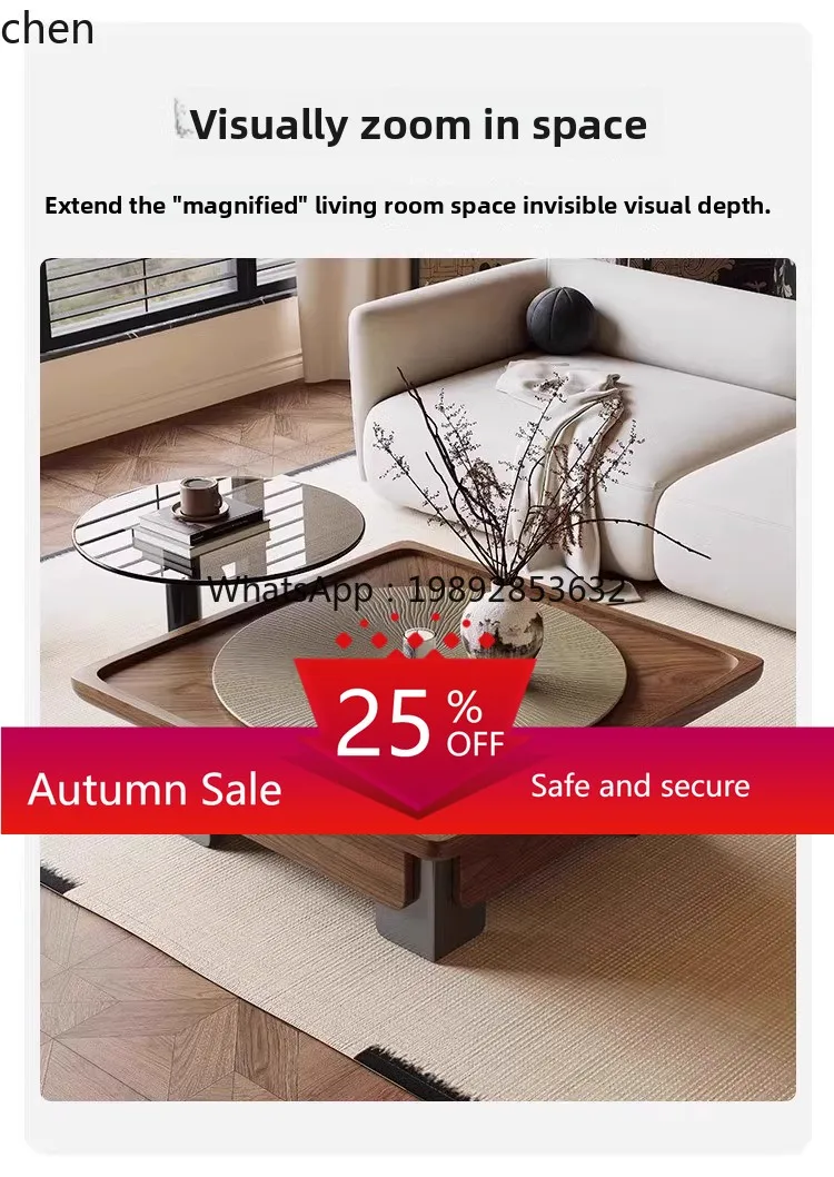 

Modern Light Luxury High-End Small Apartment Living Room Coffee Table Creative Combination