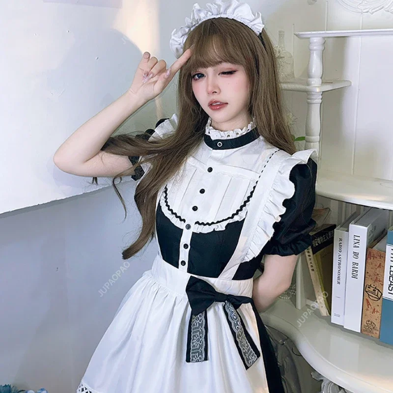 

Black Cute Lolita Role Playing Costume Animation Performance Costume Maid Costume Girl Woman Cute Maid Dress Christmas Carnival