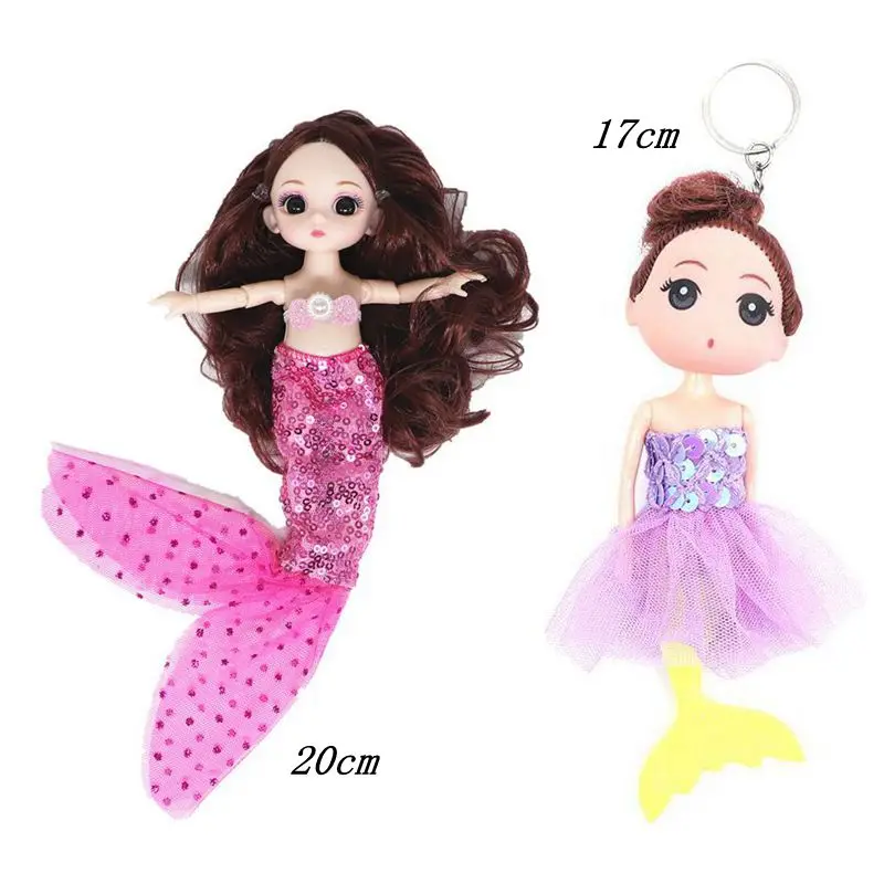 Kawaii Doll Items 16 cm Mini Mermaid Juguetes Miniature Small Animal  Dolls Kids Toys For Barbie DIY Game Children Baby Birthday