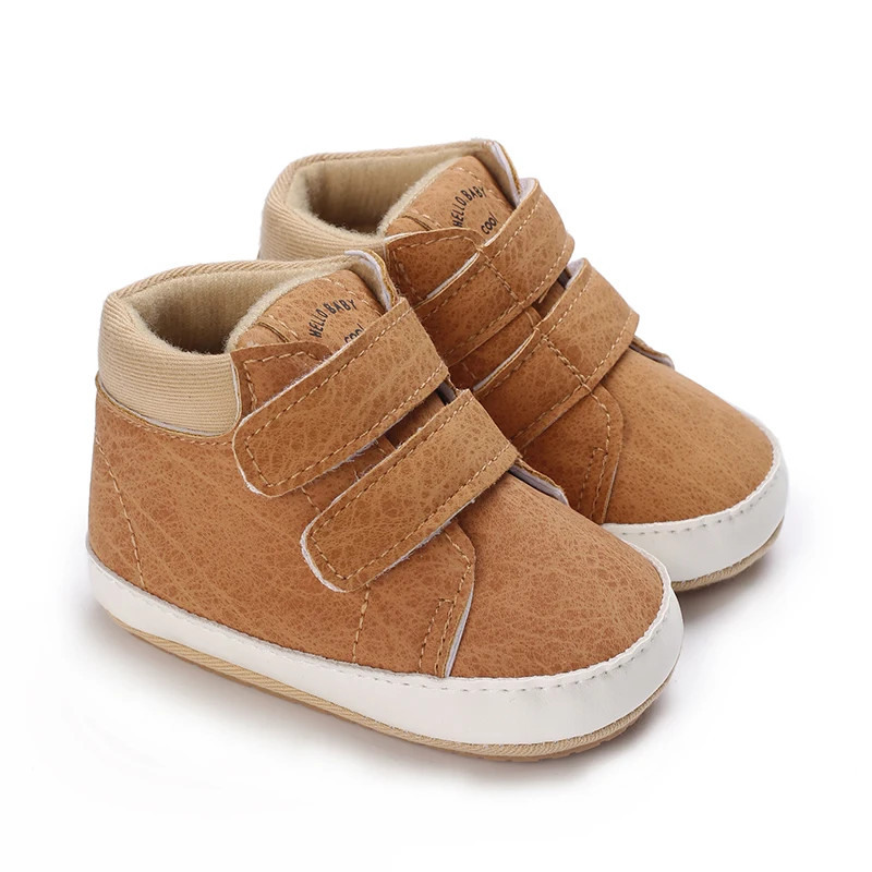 2026 New Velcro Walking Board Shoes For Male And Female Babies Anti Slip White Shoes Spring And Autumn Soft Sole