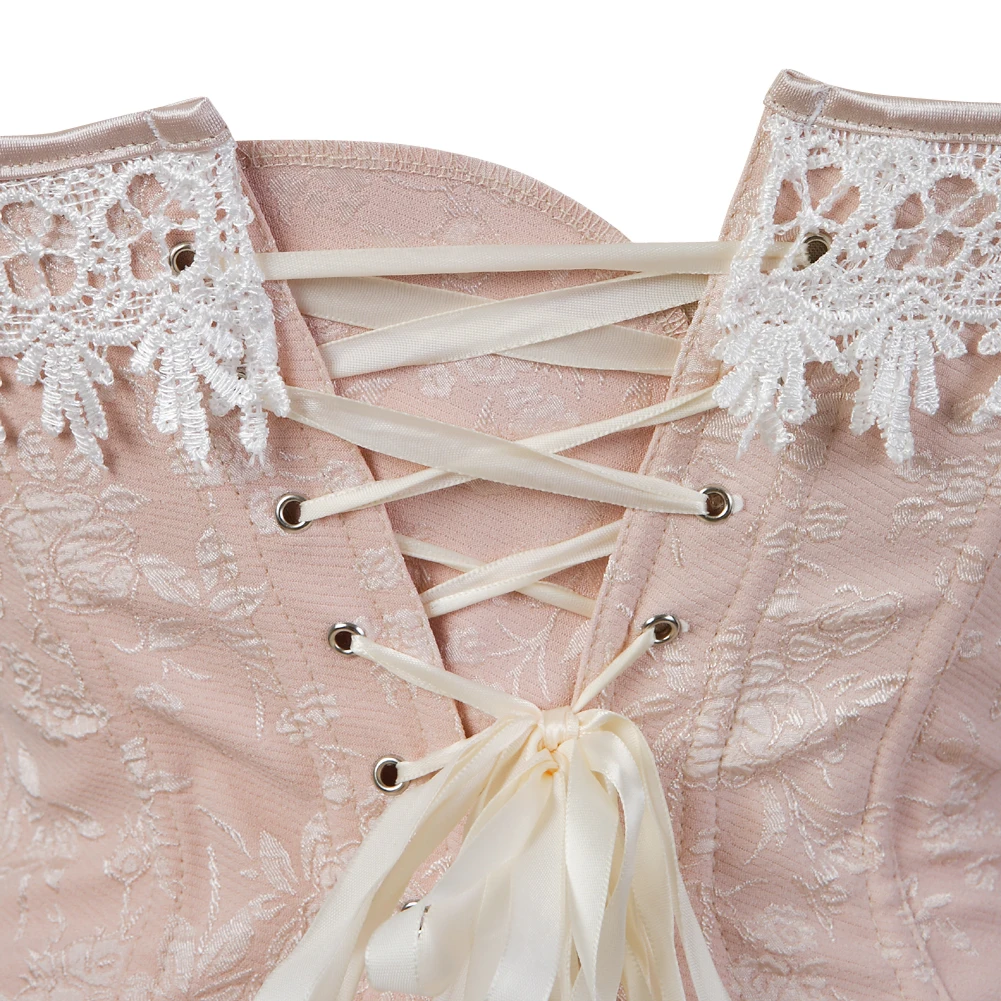 Women Corset Jacquard Overbust Lace Up Boned Corsets Carnival Brocade Vintage Bustier Bridal Corselet Wedding PartyCostumes