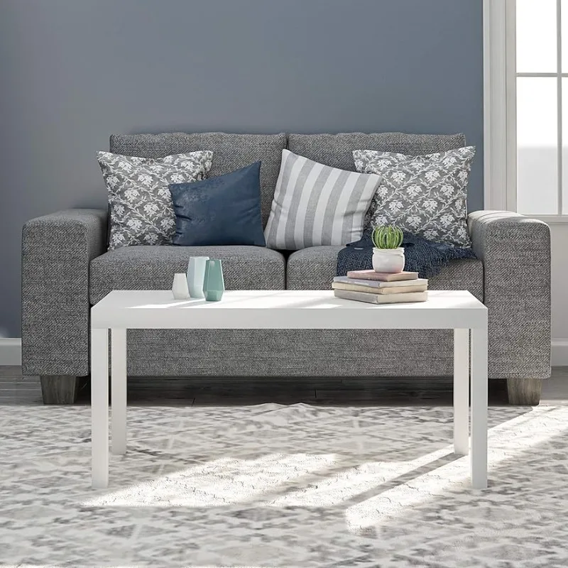 

Ameriwood Home Parsons Modern Coffee Table, 19 in x 39 in x 18 in (D x W x H), White