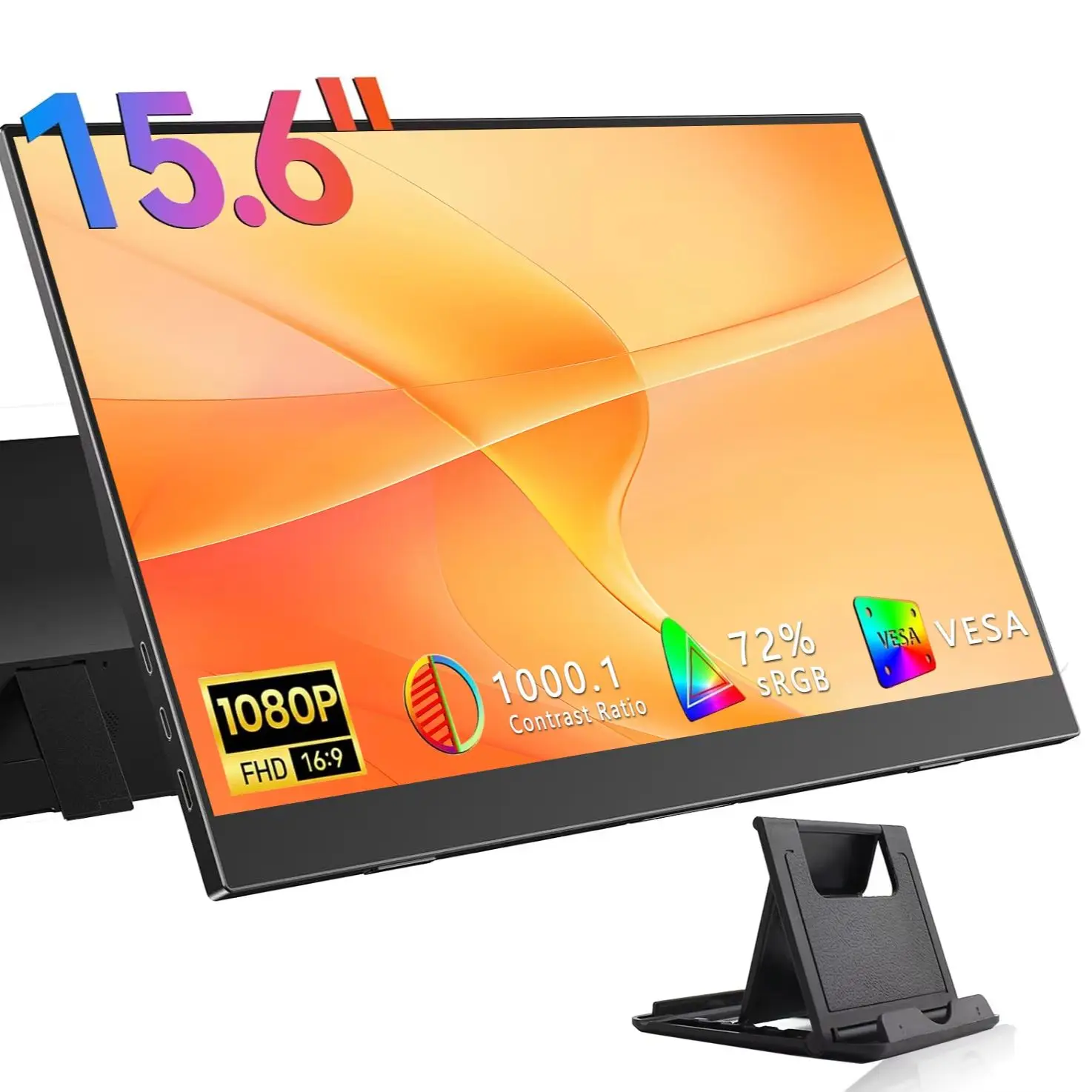 

AHXJKA 15.6 Inch Portable Monitor 1920*1080P FHD IPS 16.9 With Type-C Mini HDMI For Laptop Phone TV PS4/5 XBox Mac Steam Switch
