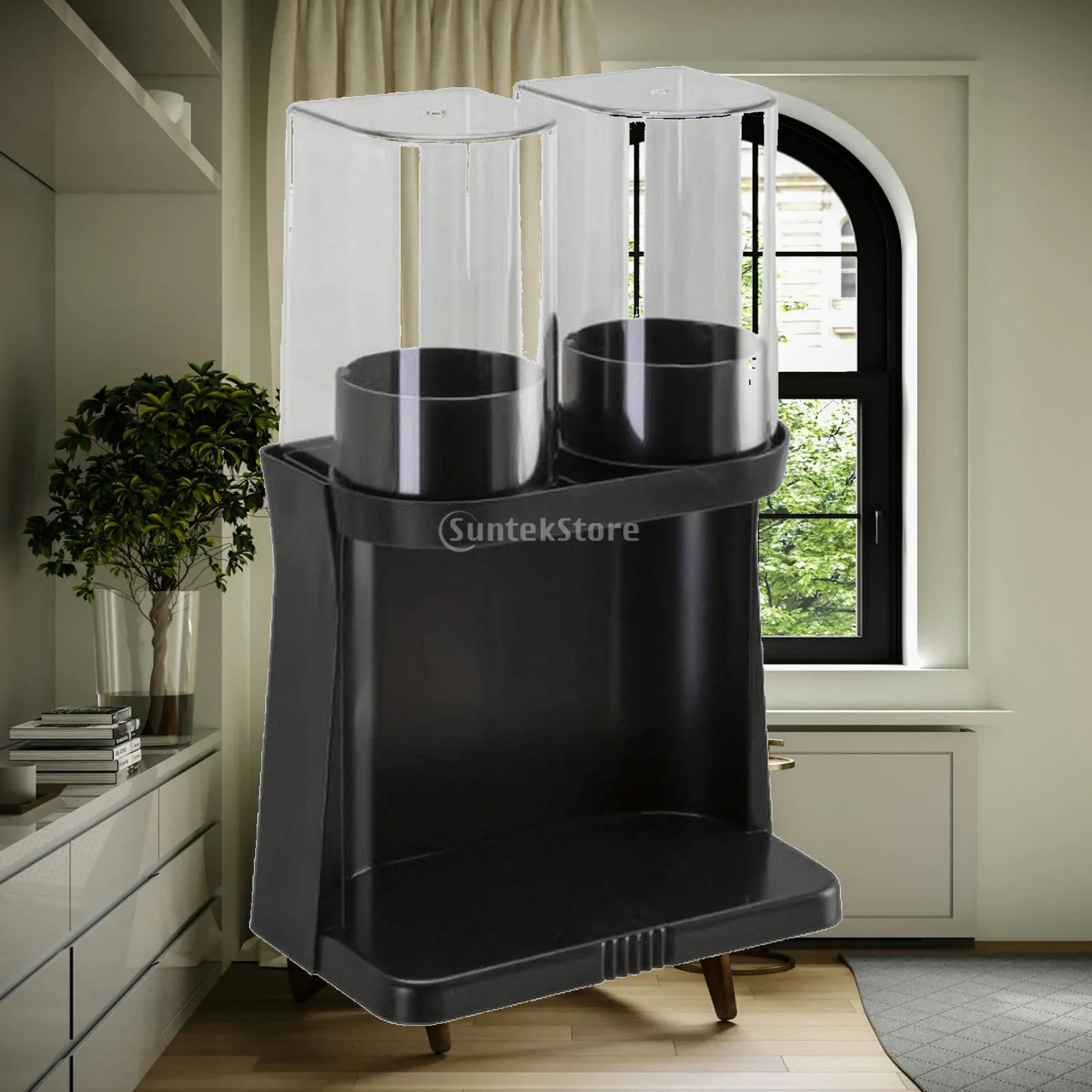 Paper Cup Dispenser Double Tube Nested Cup Dispenser Covered Top