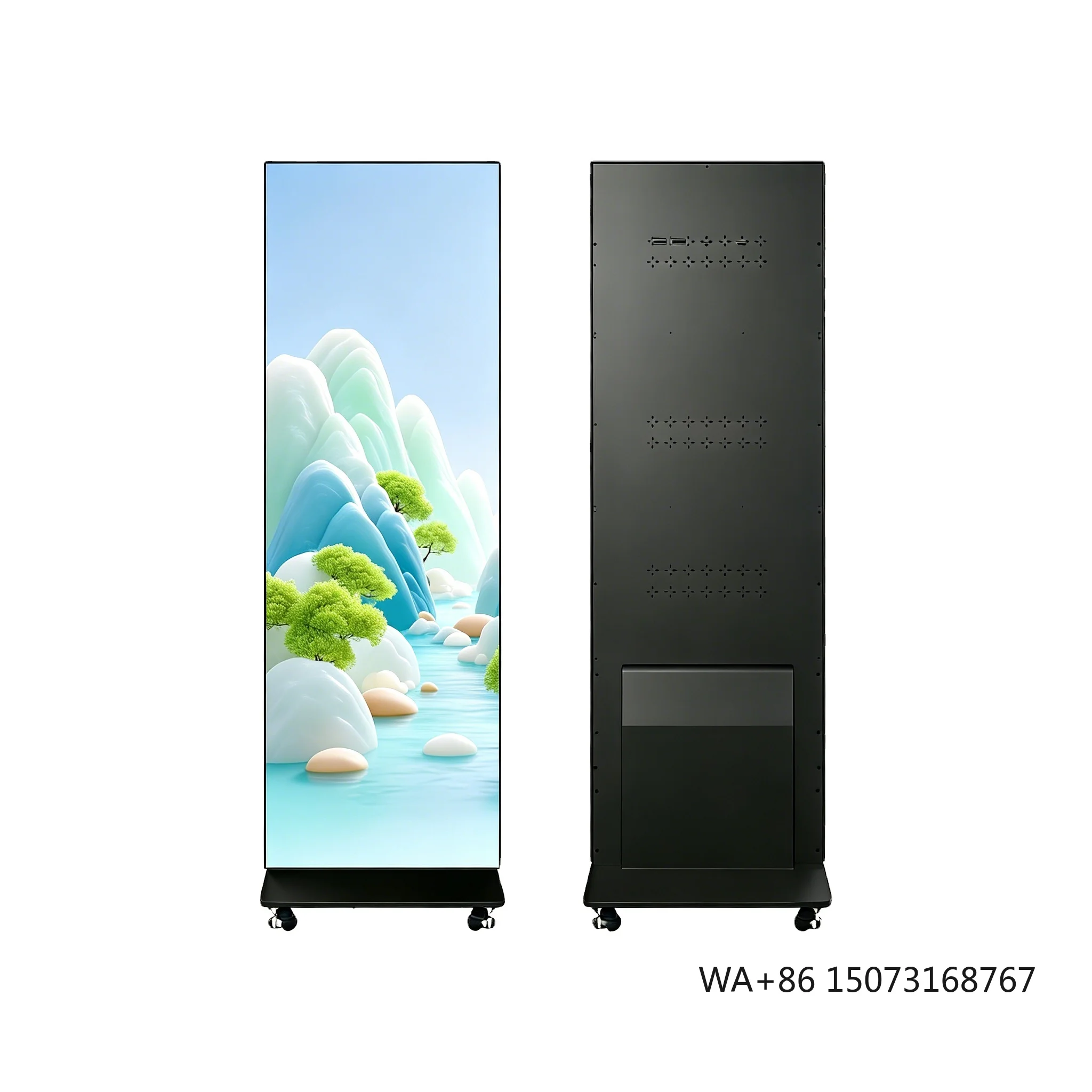 

Indoor/Outdoor HD LED Poster Screen Foldable Full Color Movable Commercial Advertising Display HDR10 1000cd Brightness 2-Year
