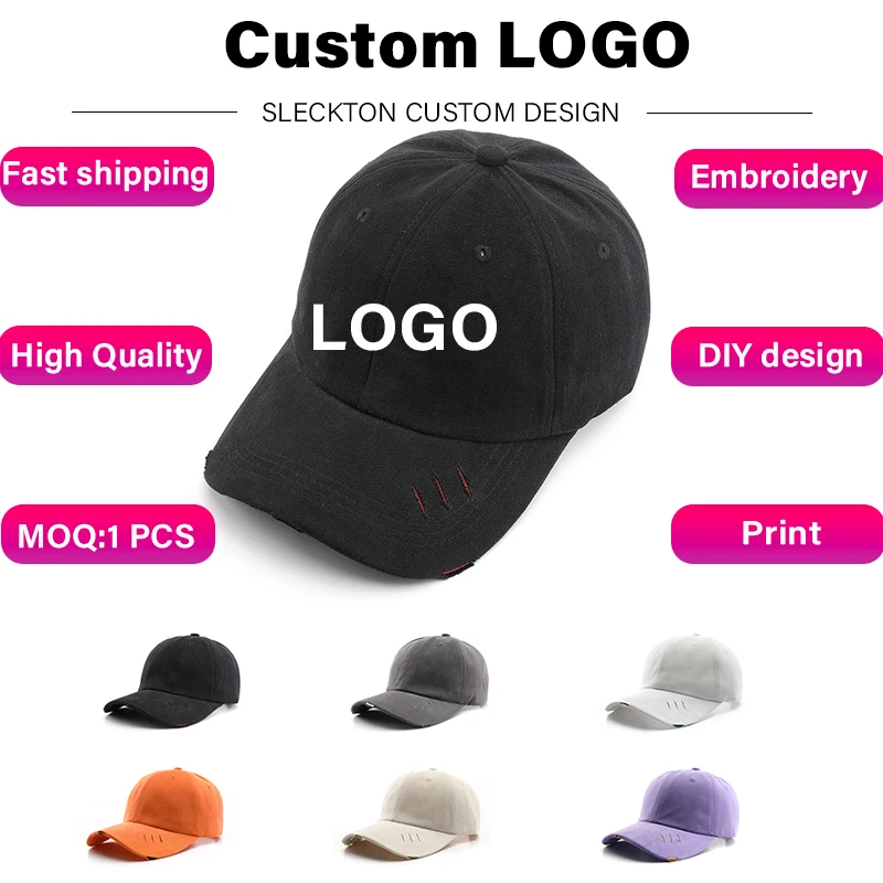 

SLECKTON Custom Baseball Cap for Women and Men Brand Design Embroidery Print Logo DIY Summer Retro Sun Hat Unisex Cap Wholesale