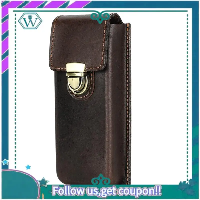 

A75Q-Handmade Genuine-Leather Fountain Pen Case Fountain Pencil Organizer Office School Stationery Supplies