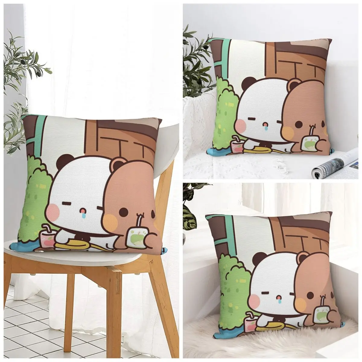 

Bubu And Dudu Panda Pillow Cover Soft Pillow Case Cushion Cover Kawaii Design Pillowcases For Sofa Home Decorative