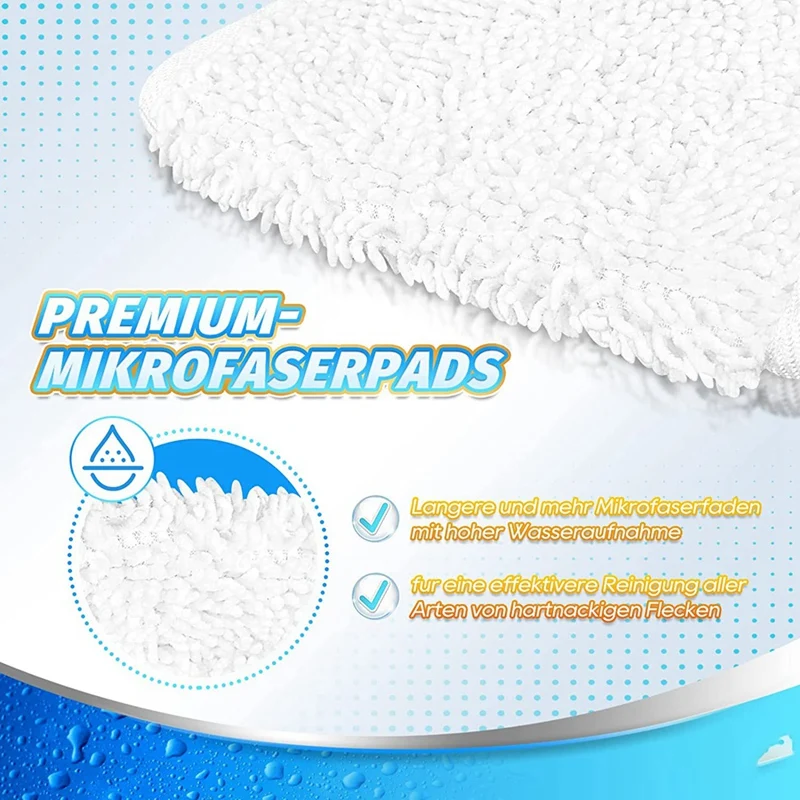 قطع غيار قابلة للغسل للبخار Vileda ، ملحقات الممسحة ، أجزاء قابلة للغسل ، XXL