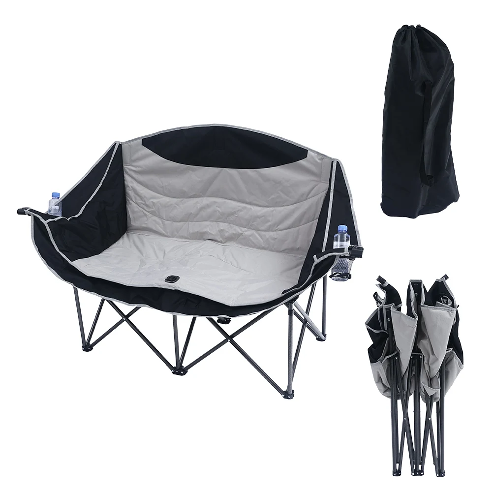 

Оптовая продажа: Складное двухместное кресло для пляжа, кемпинга, походов, рыбалки, пикника с логотипом — прочное, портативное