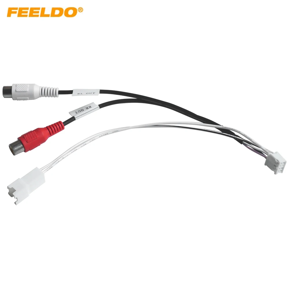 

FEELDO Car 8pin Audio Wiring Harness Cable Adapter Special For 9"/10" Big Screen Universal Android Head Unit platform