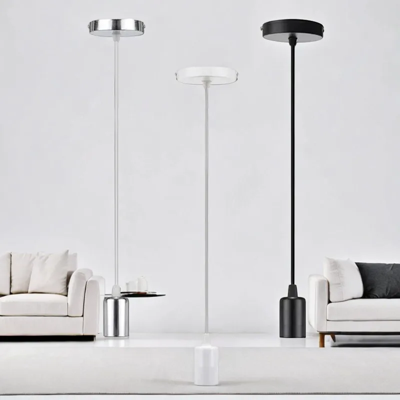 E27 Screw-type Lighting Kit Hanging Light Socket Lamp Holder with Line Chandelier Line Set DIY Retro Hanging Lamp Accessories