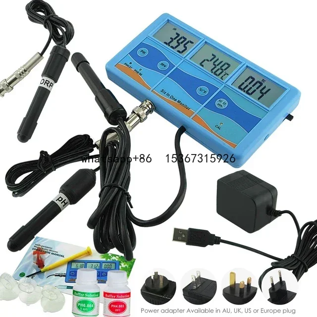 PHT-027 Multi-function 6-in-1 ORP mV PH CF EC TDS ppm Meter Tester  Water Quality Monitor