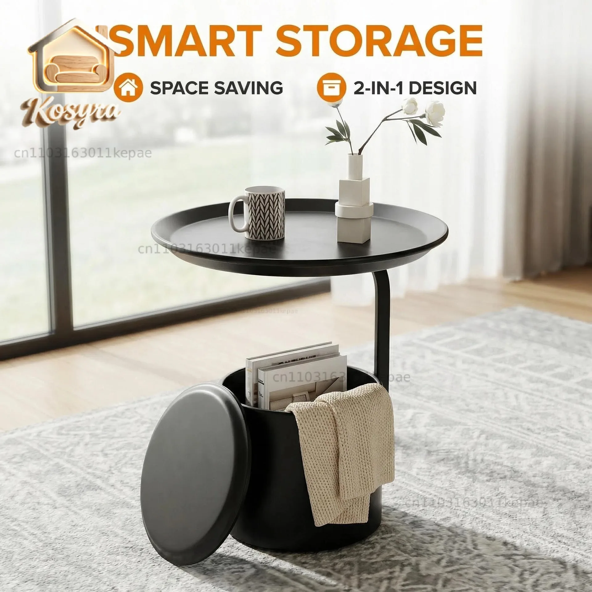 Shelf Bedroom Bedside Table Creative Balcony Corner Small Round Table Sofa Edge Movable Coffee Table