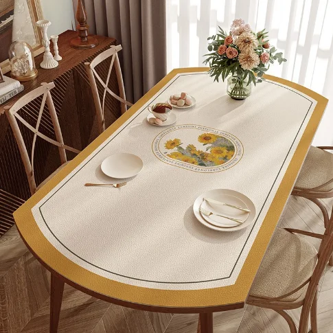 M2127 Oval tablecloth  Scalable Round Table  Waterproof and oil resistant  Anti scalding and non washable  Table mat