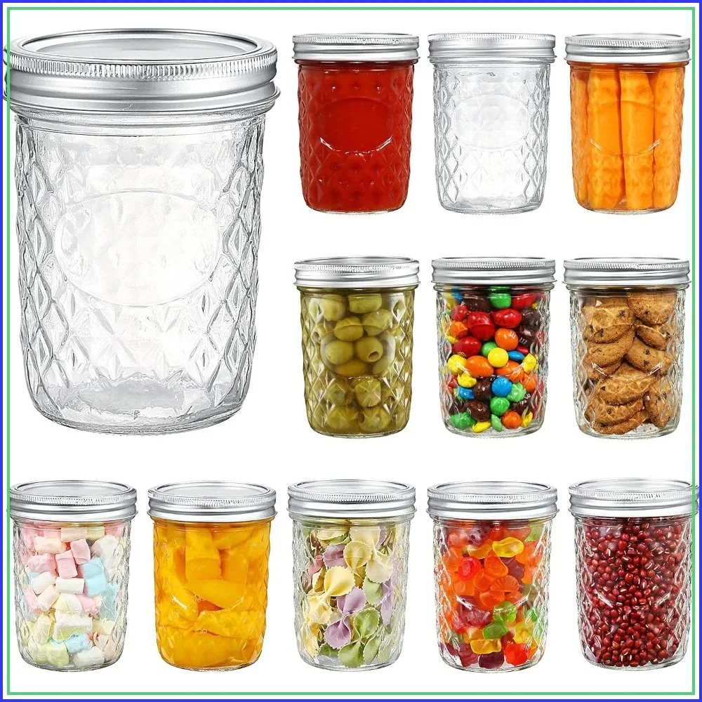 16 16 oz Mason Jars Wide Mouth 12 Pack Glass Jars with Airtight Lids for Canning, Jam, Honey, Overnight Oats - Aliexpress Deal