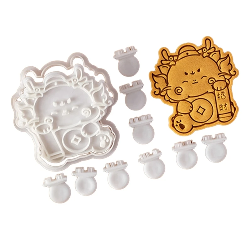 

10pcs Dragon Cookie Cutter Cartoon Pressable Biscuit Mold Party Supplies Dropship
