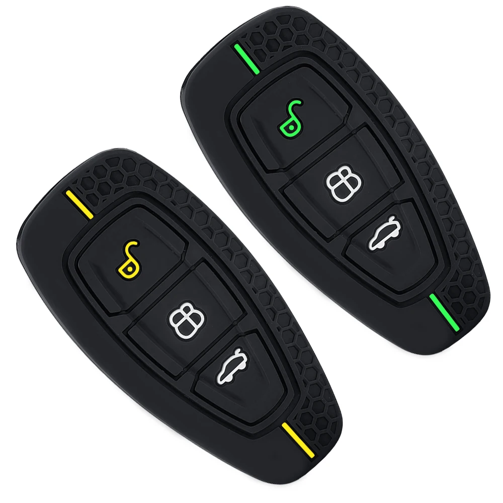 

Silicone Car Key Fob Case Car Key Pack for Ford ST Line Fiesta Focus Mondeo Ecosport Kuga Edge Escape Metallic Accessories