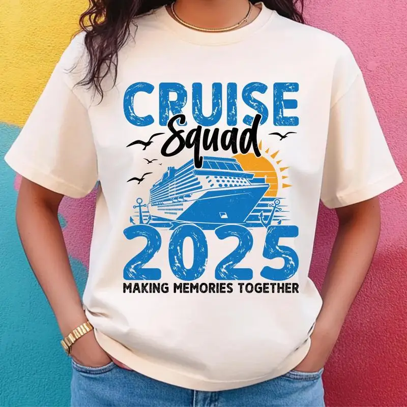 

Футболка Cruise Squad 2025, пот, одинаковые комплекты для семьи, друга, дня рождения, экипаж