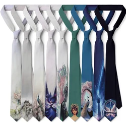 Harajuku Fashion Neutral Tie Cartoon Rabbit Peacock 3D Print High Quality Novel Tie Personalized Dating Wedding Party Necktie