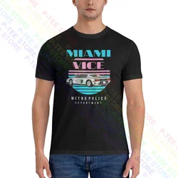 Miami Vice Squad Racecar Metro Police Department Tv Series Shirt T-shirt Print Splicing Tee