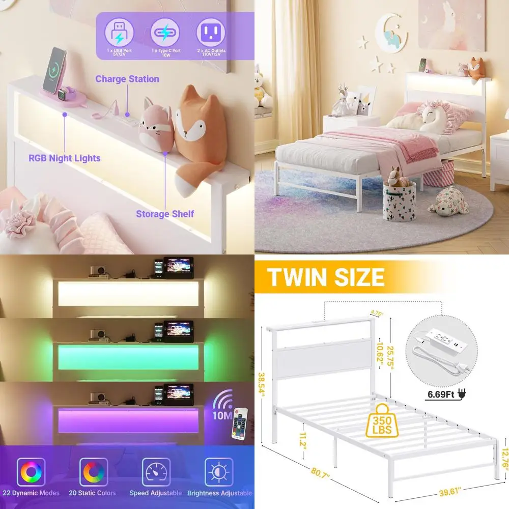 Wood Twin Bed Frame…