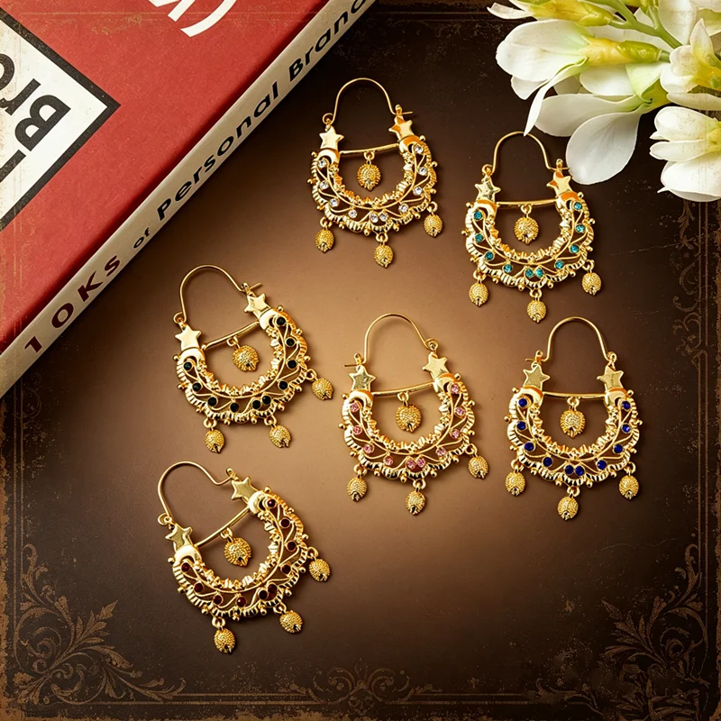 Cute animal dangle earrings gold plated arabic middle east women drop earring