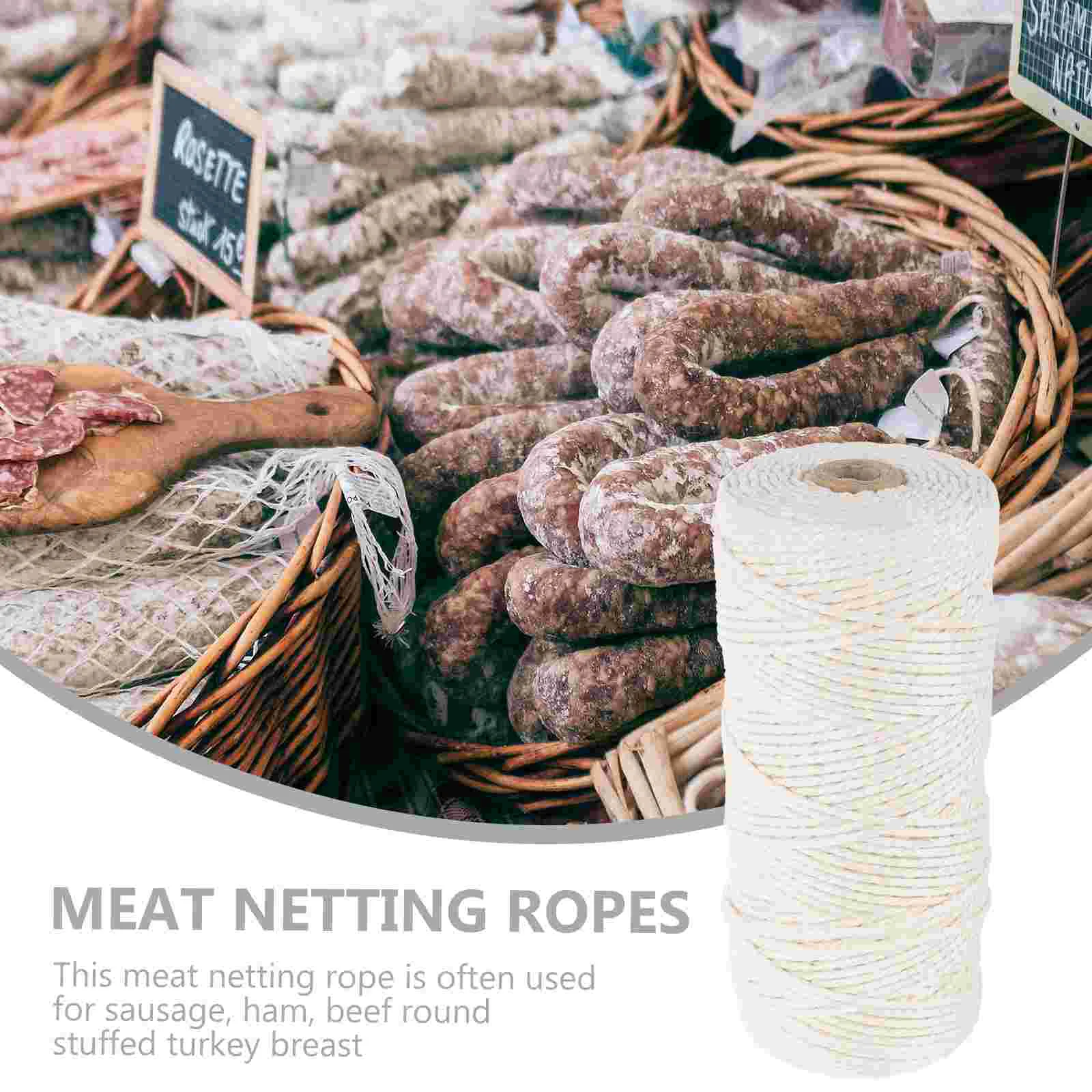 Sausage Cotton Thread 2mm Cooking Twine Meat Rope Net Beef Netting Weave Gift 15X6CM White Packaging
