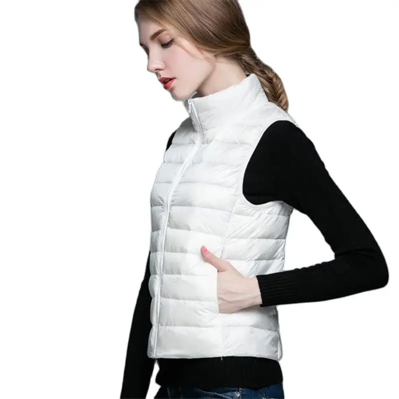 Winter Women Down Vest Female Sleeveless Vest Jacket Warm Down Jacket Hot Sale Women Sleeveless Jackets Doudoune Femme Coats