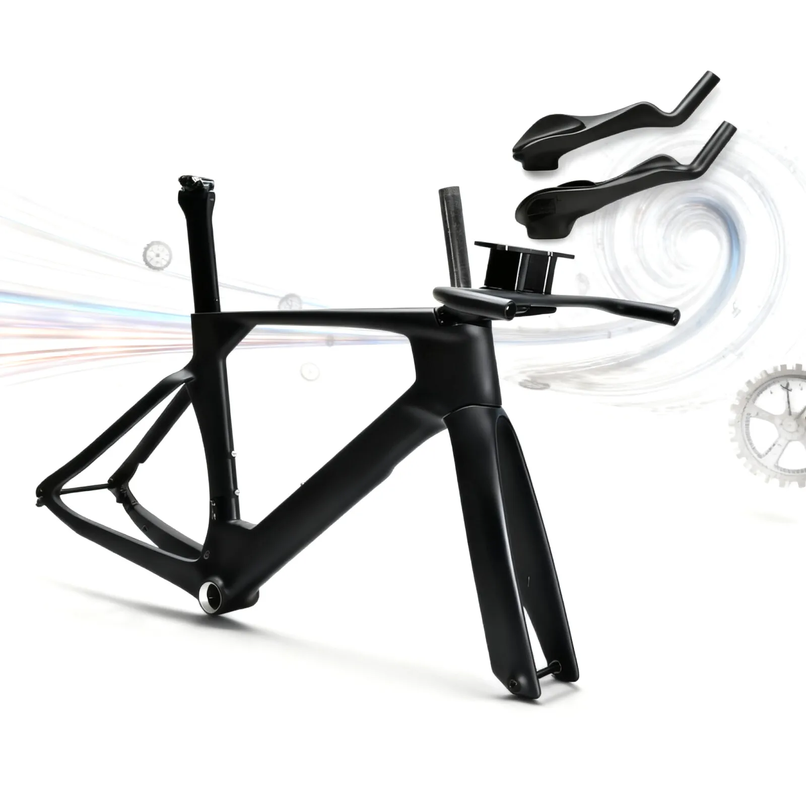 

Ceccotti Disc Brake Carbon TT Bike Frame Time Trial Racing Bike Frameset with TT Handlebar Storage Case Triathlon Bicycle Frame