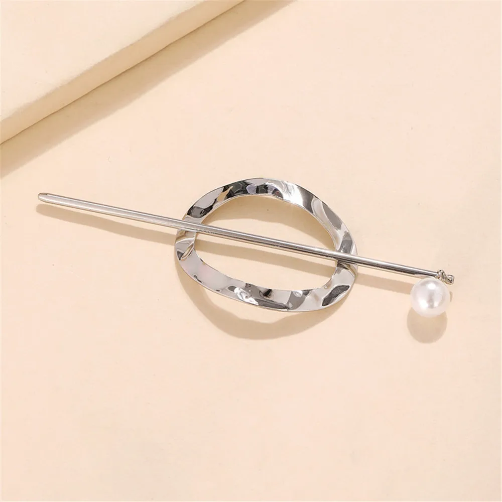 Simple Geometric Pearl Hair Stick Fashion Oval Hairpin For Women Hair Bun Styling Tool Hair Accessories Headwear Gifts Jewelry