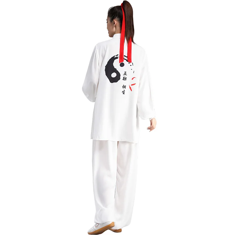 CLYFAN Pearl cotton Chinese KungFu Uniform Traditional Flower Print WuShu Taichi Men KungFu Uniform Suit TaiChi Exercise Clothes