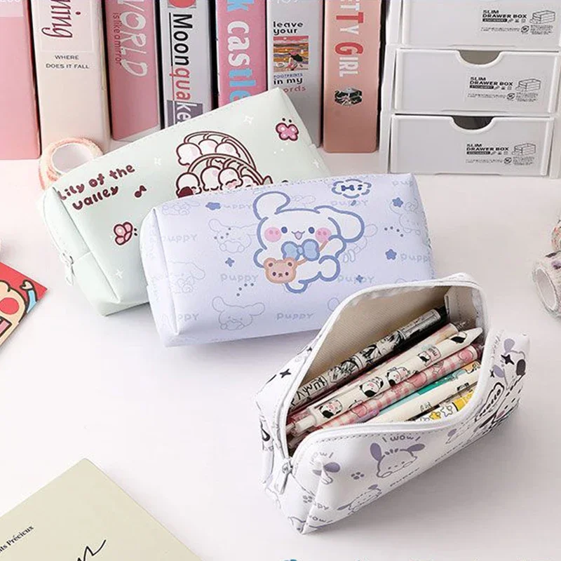 New Sanrio Cute Kuromi Pencil Case High Value Japanese Pochacco Student Large Capacity Zipper Storage Bag Beautiful Pencil Case