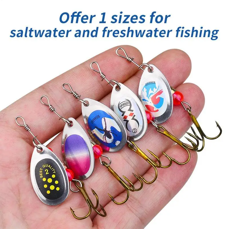 Señuelo de pesca Spinnerbait, cucharas de pesca, cebos giratorios coloridos, cebos de Metal, Crankbaits, 10x Spinner de pesca, cebos duros para