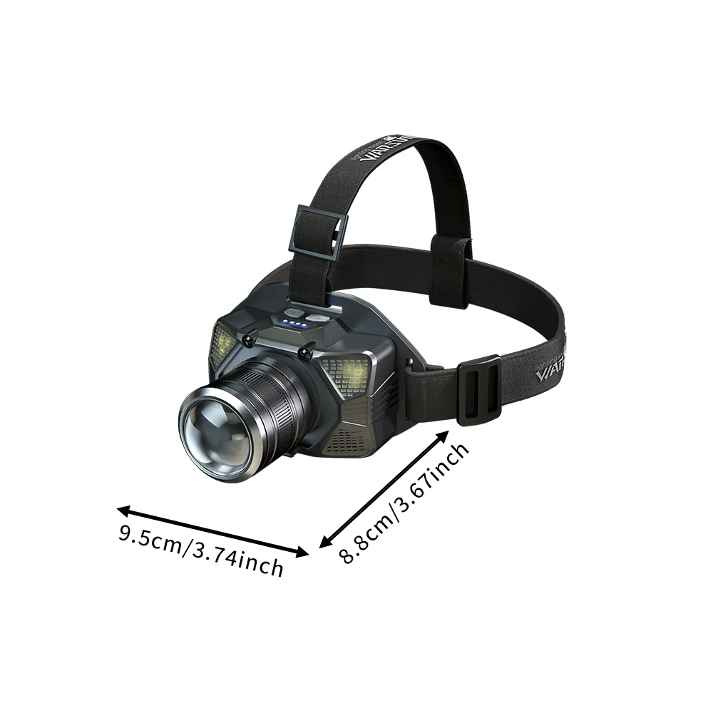 Warsun Powerful Long Range LED Headlamp Headlight Type-C Rechargeable Flashlight High Power Outdoor Head Lamp Fishing Light