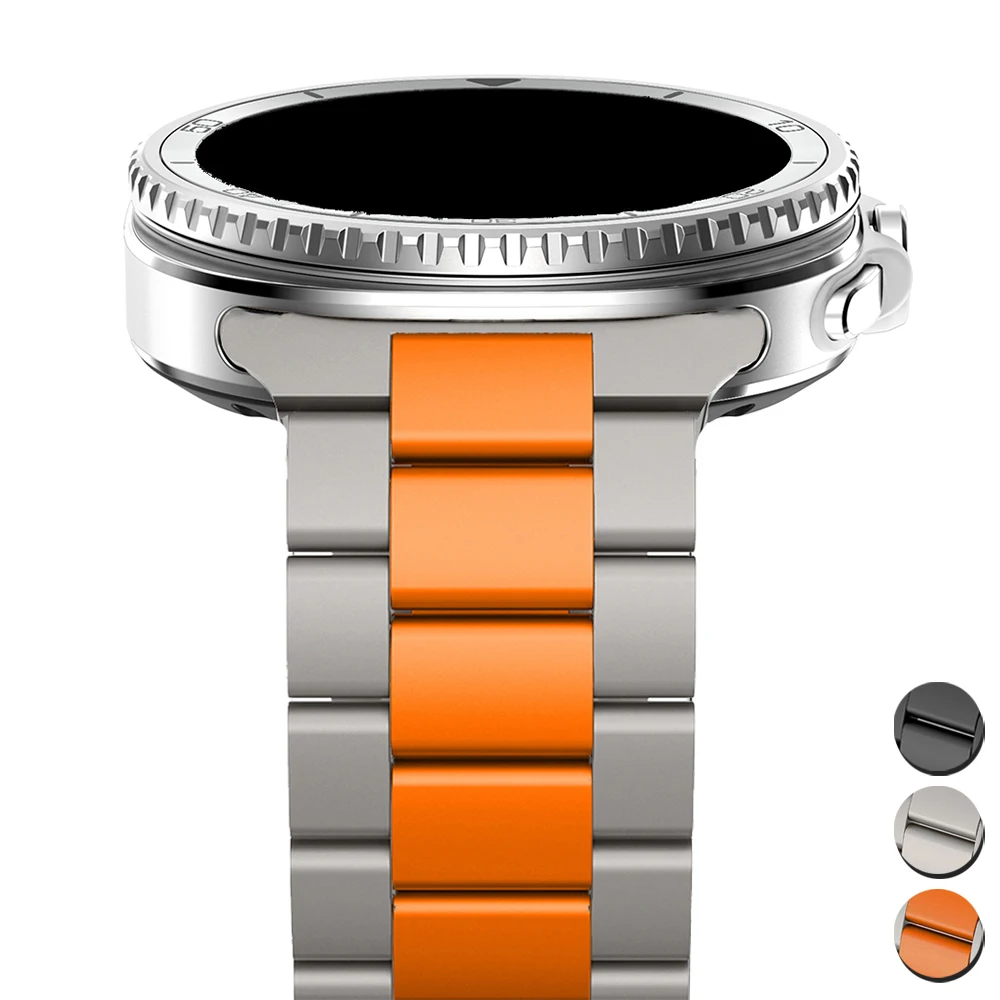 samsung-galaxy-watch-8-40mm-44mm-8-classic用チタン製ノーギャップストラップ、高級メンズメタルブレスレット