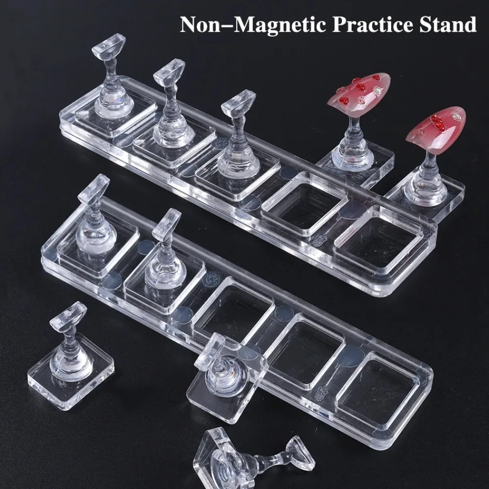 1 Conjunto de Suporte de Exibição de Unhas de Acrílico Não Magnético, Suporte para Prática de Unhas, Suporte para Pontas de Unhas, Ferramentas DIY para Manicure